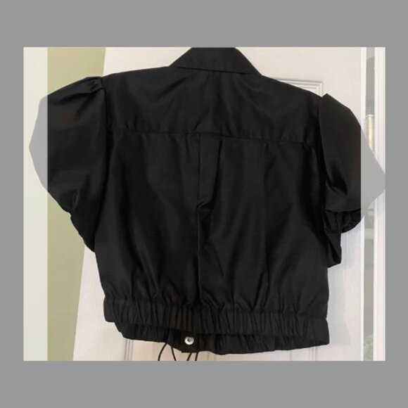 Cinq a Sept NWT Sirani Cropped Nylon Jacket (ORIG.$295) (SIZE SMALL)BLACK - Picture 6 of 6